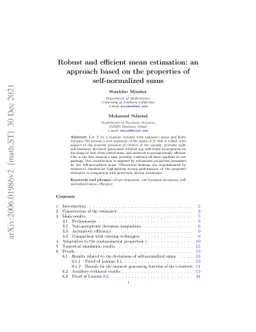 Robust and efficient mean estimation: an approach based on the
  properties of self-normalized sums
