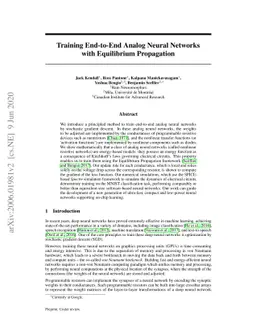 Training End-to-End Analog Neural Networks with Equilibrium Propagation