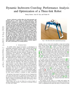 Dynamic Inchworm Crawling: Performance Analysis and Optimization of a
  Three-link Robot