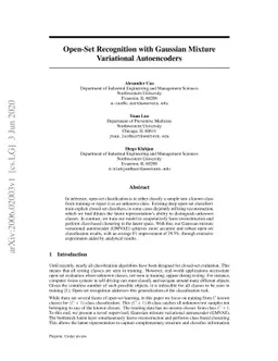 Open-Set Recognition with Gaussian Mixture Variational Autoencoders