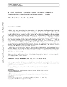 A Unified Single-loop Alternating Gradient Projection Algorithm for
  Nonconvex-Concave and Convex-Nonconcave Minimax Problems