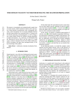 Time Domain Velocity Vector for Retracing the Multipath Propagation