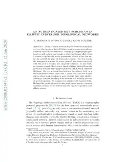 An Authenticated Key Scheme over Elliptic Curves for Topological
  Networks
