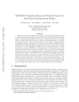 METASET: Exploring Shape and Property Spaces for Data-Driven
  Metamaterials Design