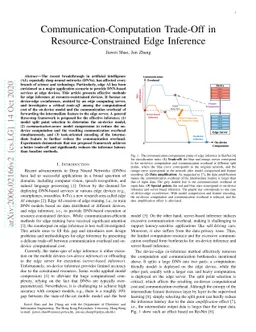 Communication-Computation Trade-Off in Resource-Constrained Edge
  Inference