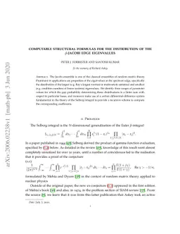 Computable structural formulas for the distribution of the
  $β$-Jacobi edge eigenvalues