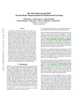 The Value-Improvement Path: Towards Better Representations for
  Reinforcement Learning