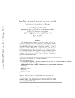 dynoNet: a neural network architecture for learning dynamical systems