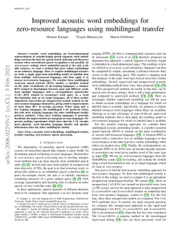 Improved acoustic word embeddings for zero-resource languages using
  multilingual transfer