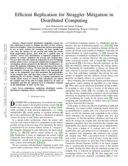 Efficient Replication for Straggler Mitigation in Distributed Computing