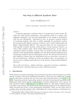 One Step to Efficient Synthetic Data