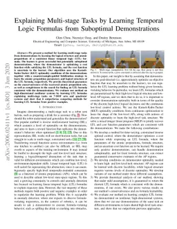 Explaining Multi-stage Tasks by Learning Temporal Logic Formulas from
  Suboptimal Demonstrations