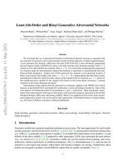 Least $k$th-Order and Rényi Generative Adversarial Networks
