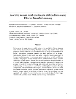 Learning across label confidence distributions using Filtered Transfer
  Learning