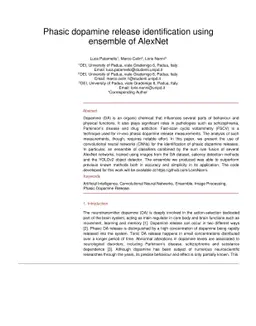 Phasic dopamine release identification using ensemble of AlexNet
