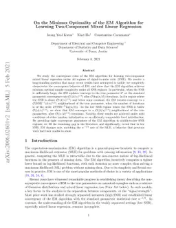 On the Minimax Optimality of the EM Algorithm for Learning Two-Component
  Mixed Linear Regression