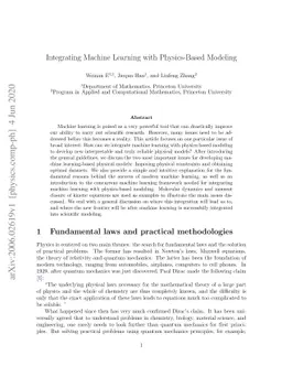 Integrating Machine Learning with Physics-Based Modeling