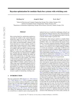 Bayesian optimization for modular black-box systems with switching costs