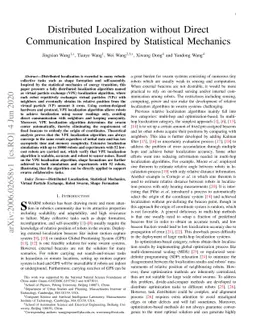 Distributed Localization without Direct Communication Inspired by
  Statistical Mechanics