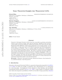 Some Theoretical Insights into Wasserstein GANs