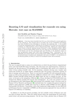 Boosting I/O and visualization for exascale era using Hercule: test case
  on RAMSES