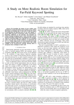 A study on more realistic room simulation for far-field keyword spotting