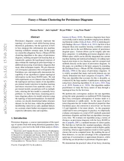Fuzzy c-Means Clustering for Persistence Diagrams
