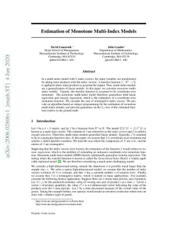 Estimation of Monotone Multi-Index Models