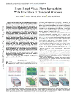 Event-based visual place recognition with ensembles of temporal windows