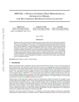MHVAE: a Human-Inspired Deep Hierarchical Generative Model for
  Multimodal Representation Learning