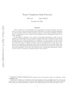 Tensor Completion Made Practical