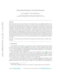 Discovering Parametric Activation Functions