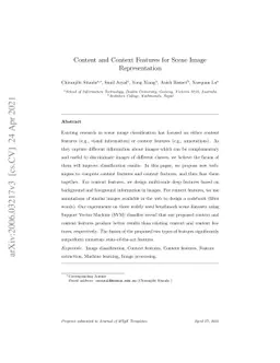 Content and Context Features for Scene Image Representation