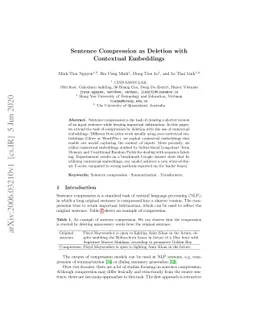 Sentence Compression as Deletion with Contextual Embeddings