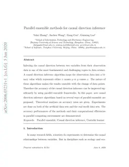 Parallel ensemble methods for causal direction inference