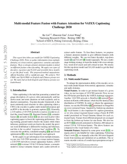 Multi-modal Feature Fusion with Feature Attention for VATEX Captioning
  Challenge 2020