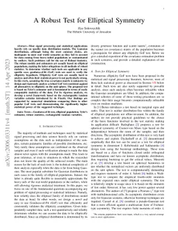 A Robust Test for Elliptical Symmetry