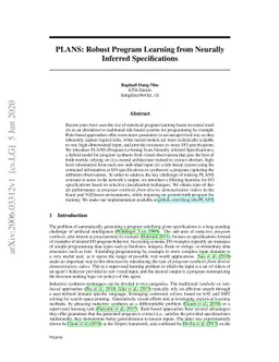 PLANS: Robust Program Learning from Neurally Inferred Specifications