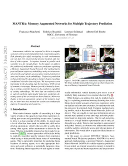 MANTRA: Memory Augmented Networks for Multiple Trajectory Prediction