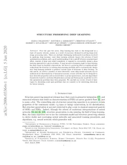 Structure preserving deep learning