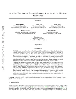 Sponge Examples: Energy-Latency Attacks on Neural Networks