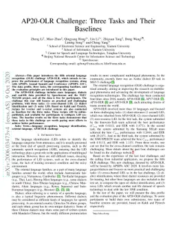 AP20-OLR Challenge: Three Tasks and Their Baselines
