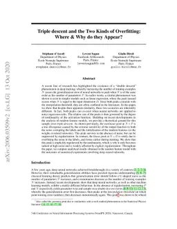 Triple descent and the two kinds of overfitting: Where & why do they
  appear?