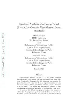 Runtime Analysis of a Heavy-Tailed $(1+(λ,λ))$ Genetic
  Algorithm on Jump Functions