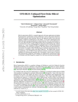 UFO-BLO: Unbiased First-Order Bilevel Optimization