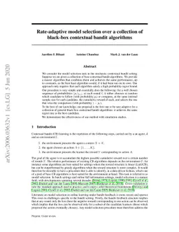 Rate-adaptive model selection over a collection of black-box contextual
  bandit algorithms