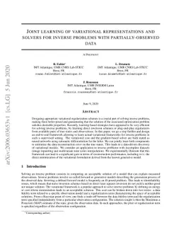 Joint learning of variational representations and solvers for inverse
  problems with partially-observed data