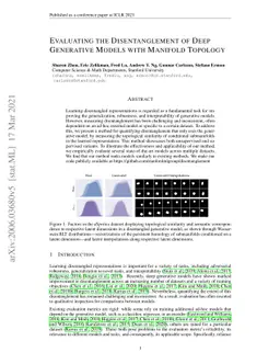 Evaluating the Disentanglement of Deep Generative Models through
  Manifold Topology