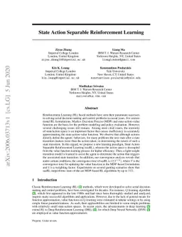 State Action Separable Reinforcement Learning