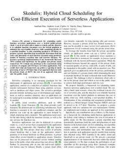 Skedulix: Hybrid Cloud Scheduling for Cost-Efficient Execution of
  Serverless Applications